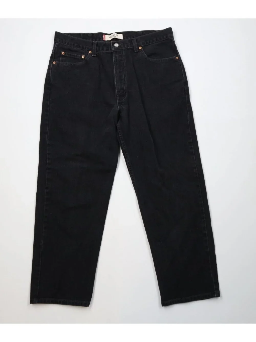 Vintage Y2K 2003 Levis 550 Mens 38x29 Faded Relaxed Fit Denim Jeans Black Cotton